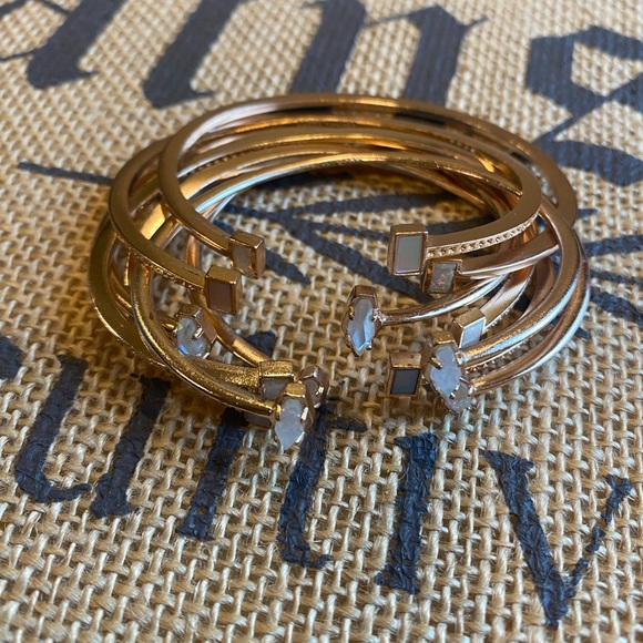 Kendra Scott Rose Gold Kingsley Bangles Set of Seven - Picture 3 of 5